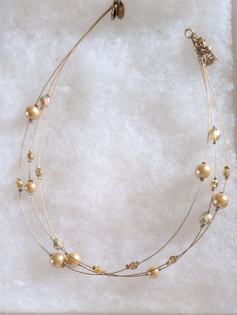 Elegant Gold Multi-Strand Pearl Station Necklace - Women Jewelry By Lia Sophia.